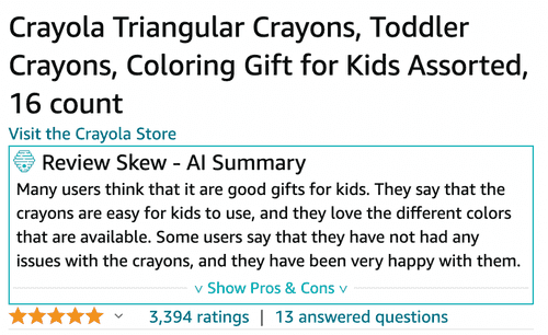 Small example of Review Skew plugin on amazon page